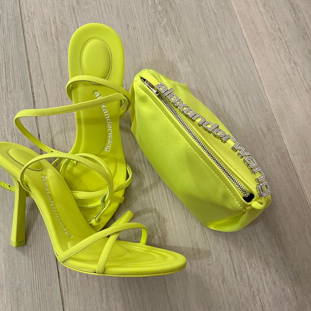 Alexander Wang Neon Green Sandal & Bag BUNDLE